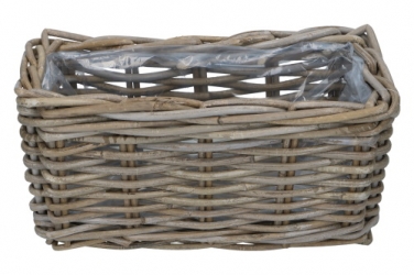 Pflanzkorb Rattan grau, B29xT13, H14 cm