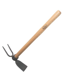 KRUMPHOLZ Gartenhäckchen mit 40 cm Eschenholzstiel - das 2 in 1 Werkzeug