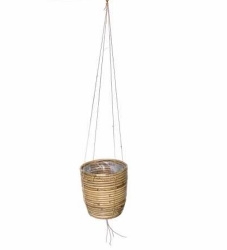 Pflanzampel rattan gestr 20x19cm grau